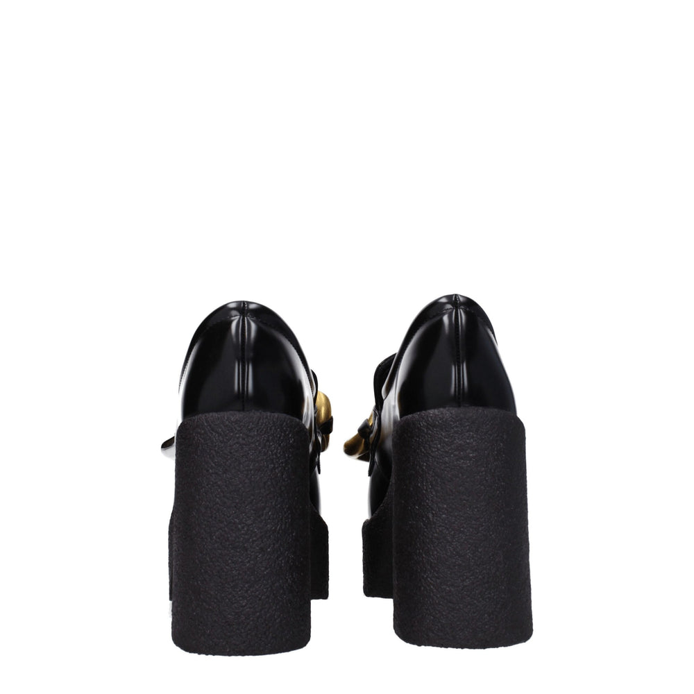 Stella McCartney Black Leather Platform Loafers
