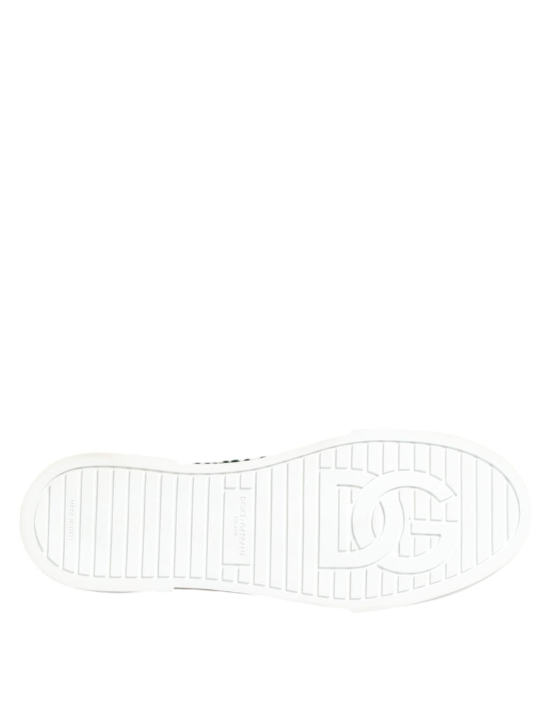 Dolce & Gabbana Green Portofino Crystal DG Logo Sneakers Shoes