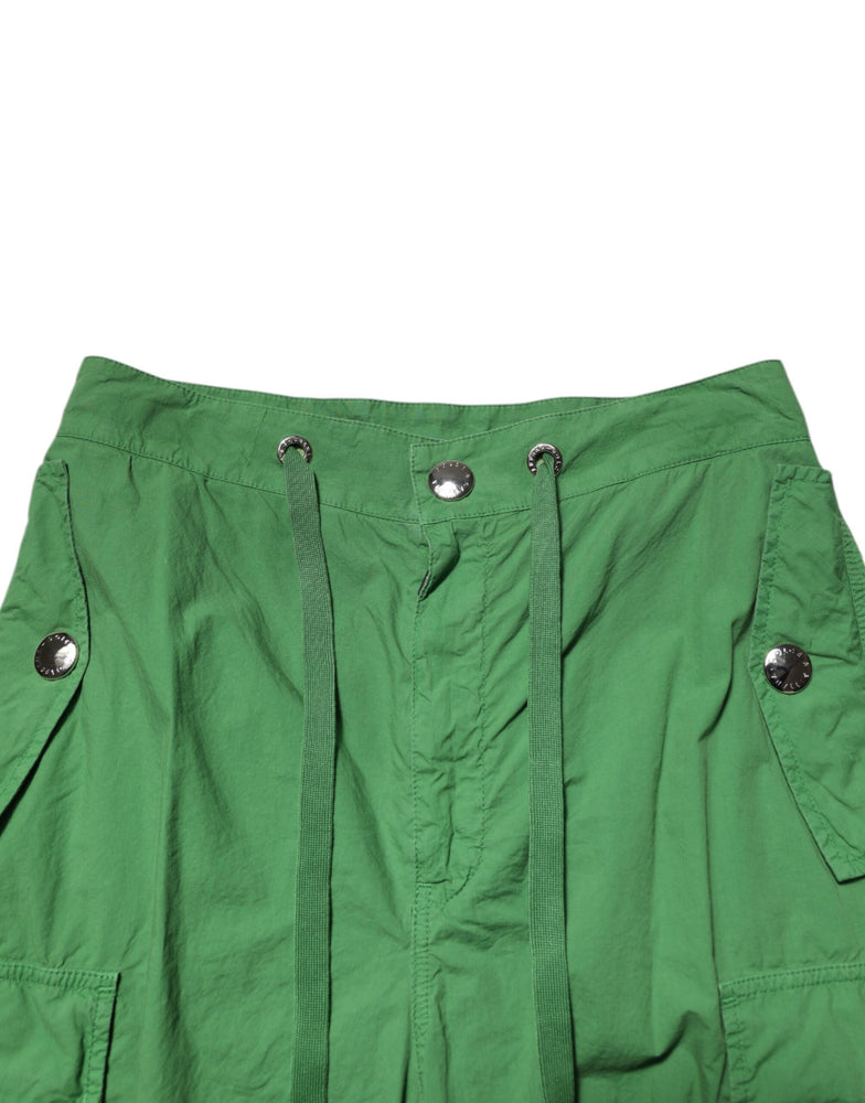 Dolce & Gabbana Green Cotton High Waist Cargo Trouser Pants
