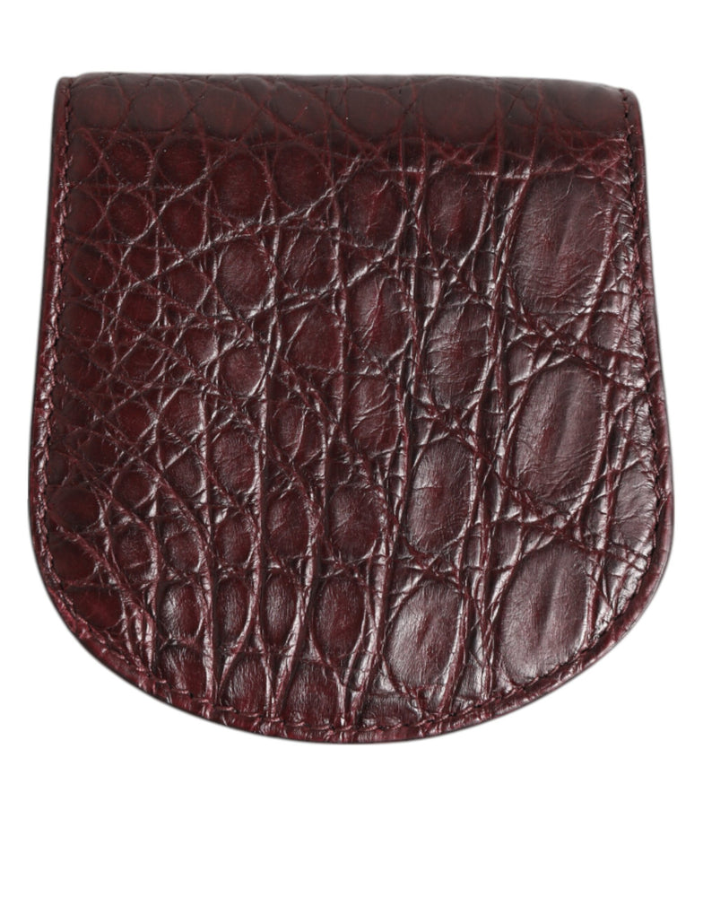 Dolce & Gabbana Burgundy Exotic Skin Coin Condom Case Holder Pocket Wallet
