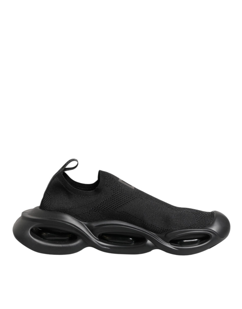 Dolce & Gabbana Black Slip On Wave Low Top Men Sneaker Shoes