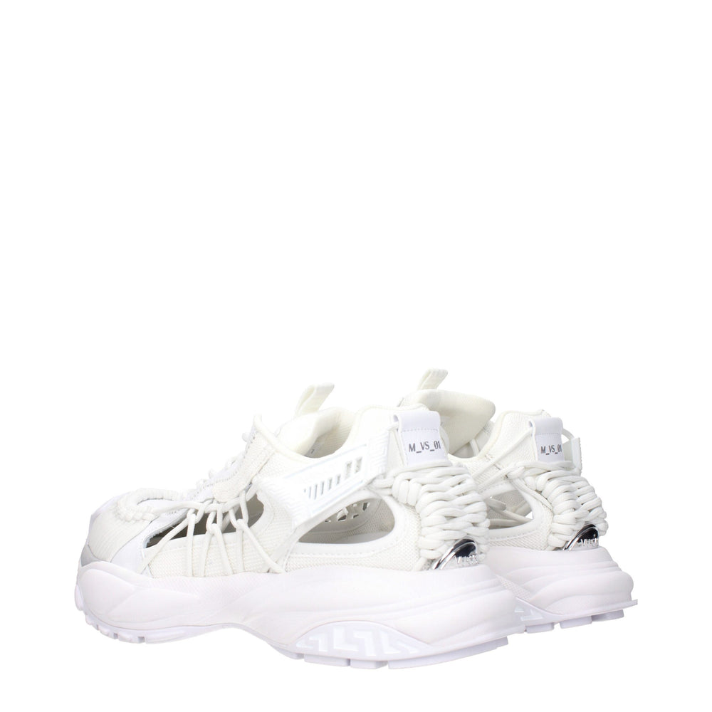Versace White Leather Athletic Sneakers