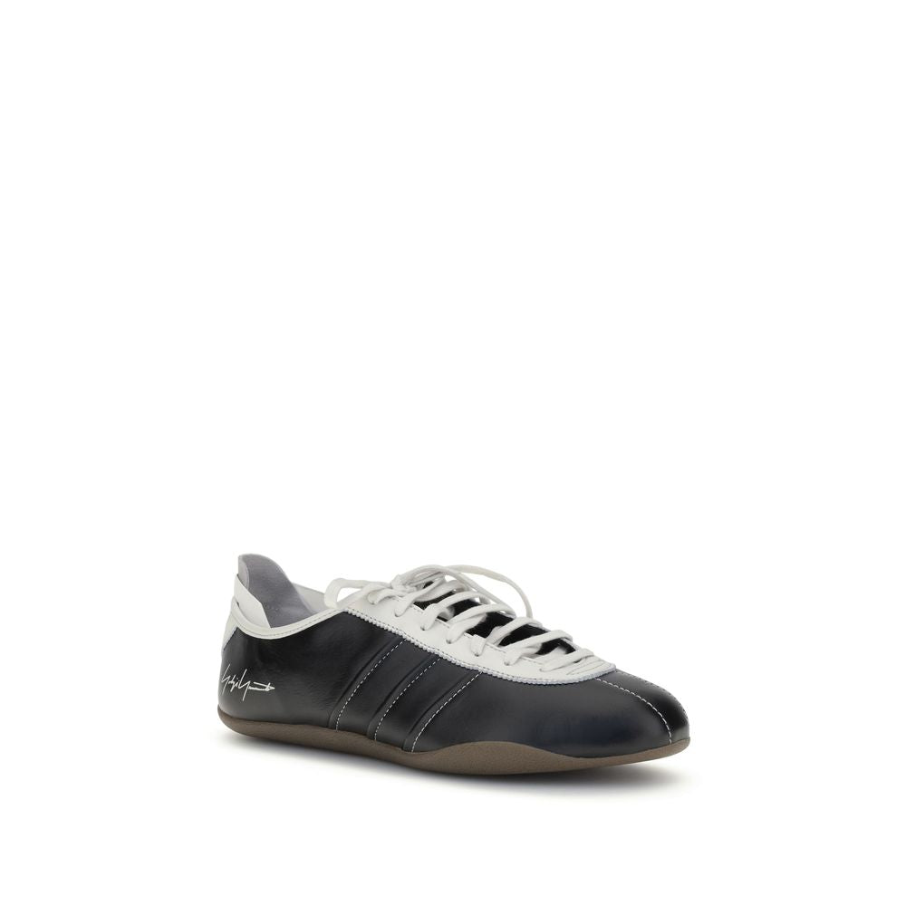 Y-3 Black Calf Leather Bos Taurus Low Top Sneakers