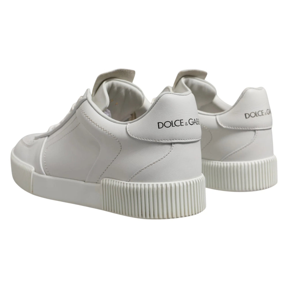 Dolce & Gabbana White Miami Leather Low Top Men Sneakers Shoes
