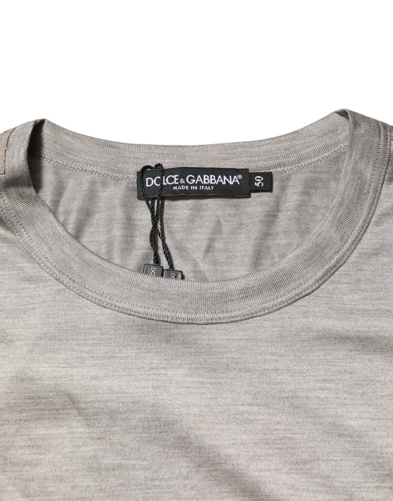Dolce & Gabbana Beige Hazelnut Cotton Shortsleeve Shirt T-shirt