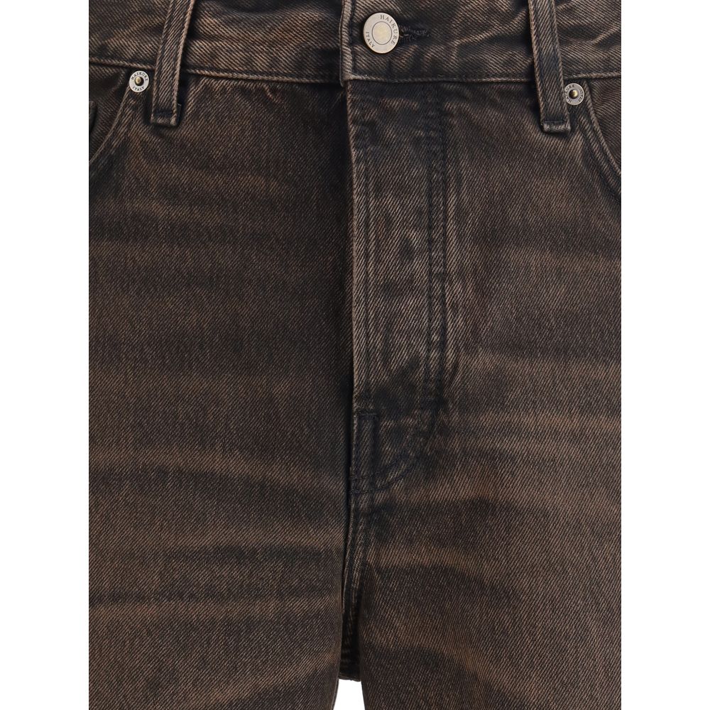 Haikure Brown Cotton Relaxed Fit Jeans