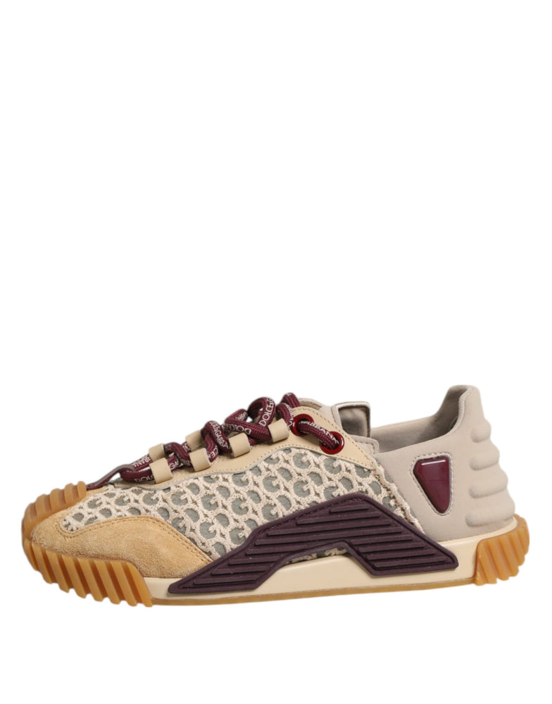 Dolce & Gabbana Beige Neoprene DG Logo NS1 Lace Sneakers Shoes