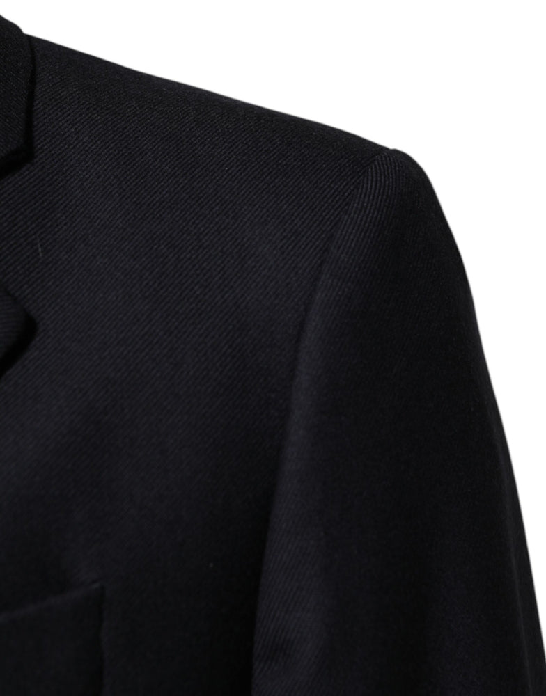Dolce & Gabbana Dark Blue Wool Men Jacket Coat Blazer Suit