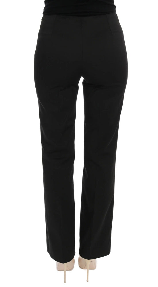 BENCIVENGA Black Stretch Straight Fit Dress Trousers Pants