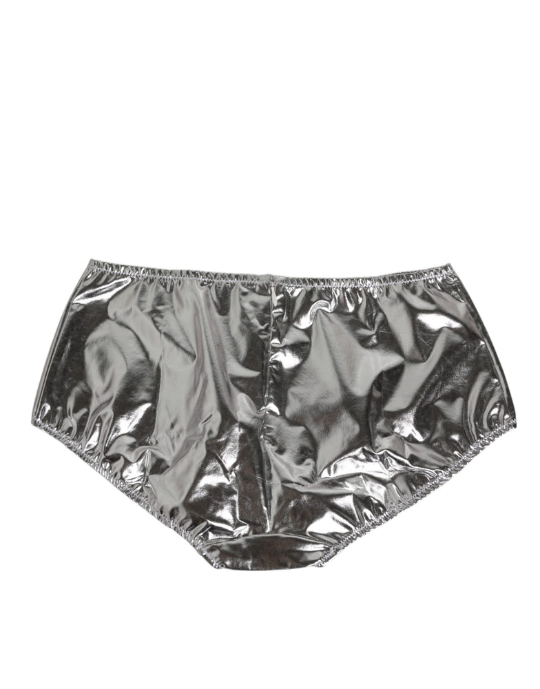 Dolce & Gabbana Silver Metallic High Waist Bikini Bottom Women  Underwear