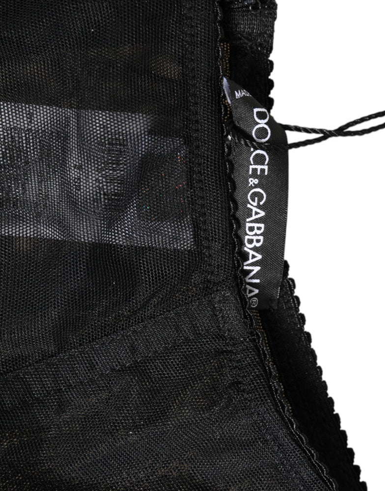 Dolce & Gabbana Black High Waist Mesh Sheer Shapewear Underwear