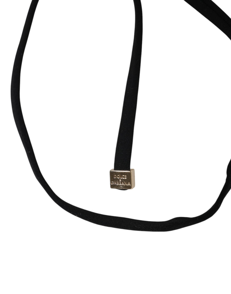 Dolce & Gabbana Black Embroidered Triangle Swimwear Underwear