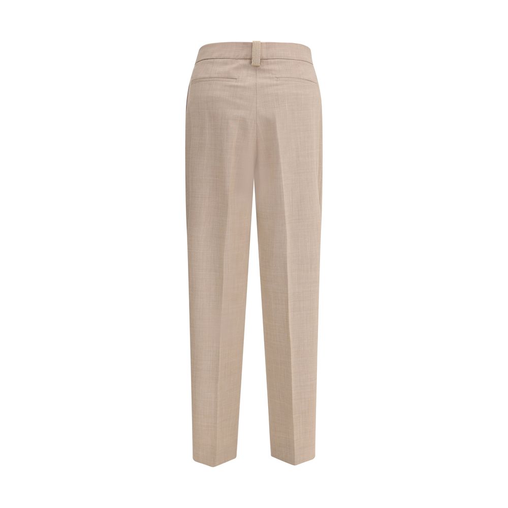 Fabiana Filippi Beige Fleece Wool Dress Pants