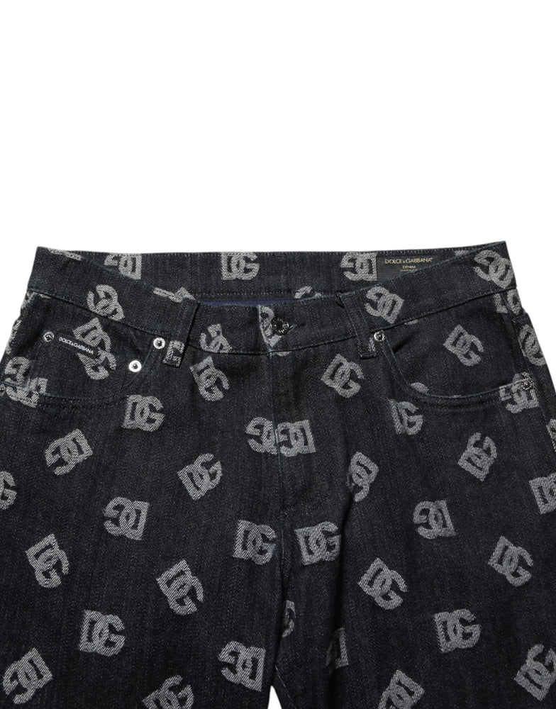 Dolce & Gabbana Black DG Monogram Cotton Skinny Denim Jeans