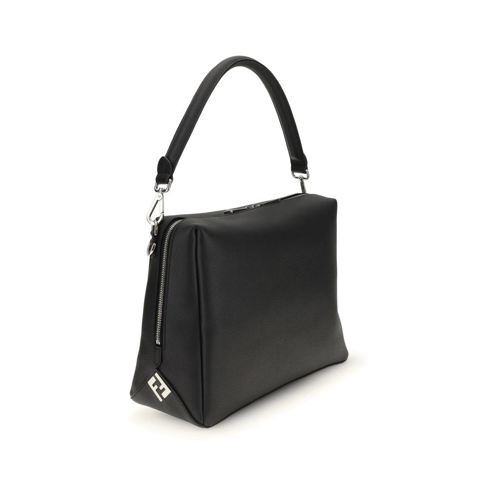 Fendi Black Calf Leather Bos Taurus Shoulder Bag