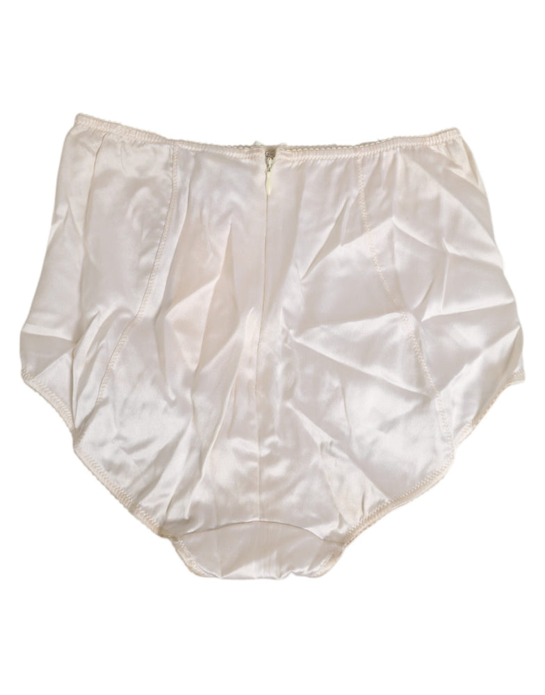 Dolce & Gabbana Off White Silk High Waist Girdle Panty Underwear