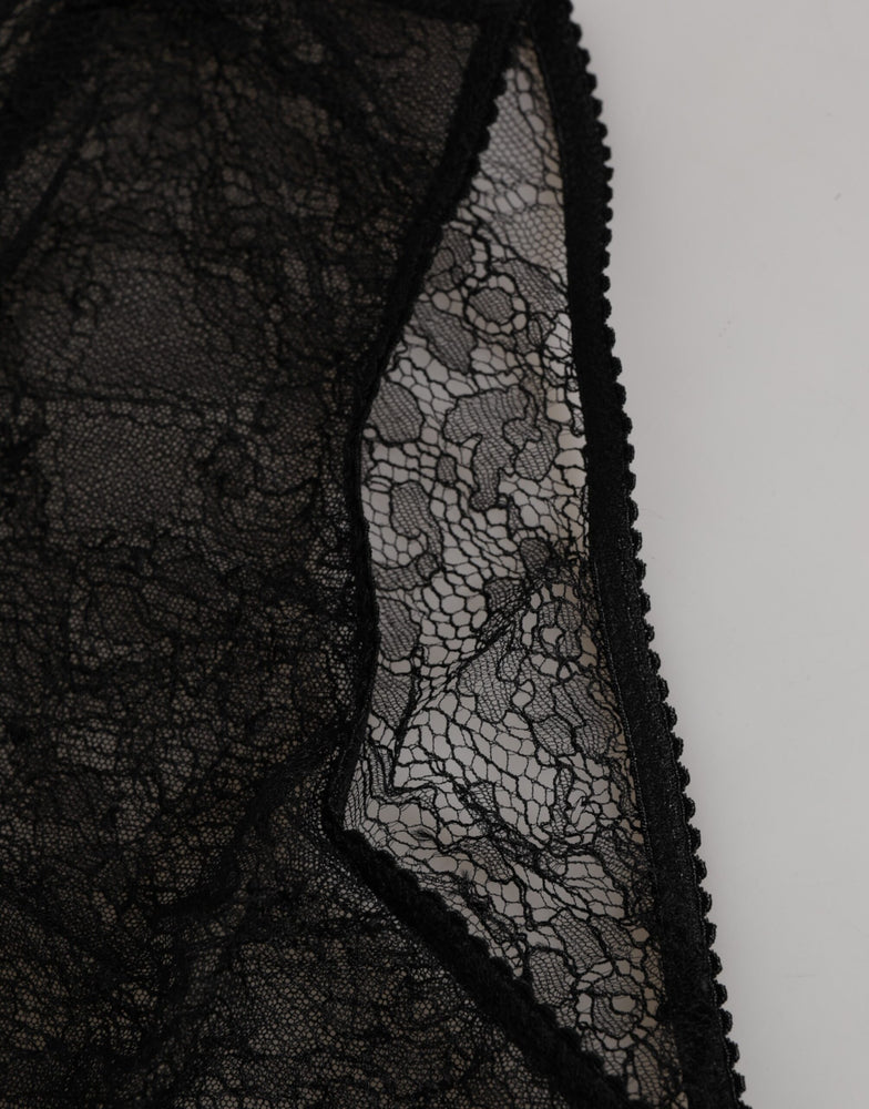 Dolce & Gabbana Black Nylon Stretch High Waist Panty Underwear