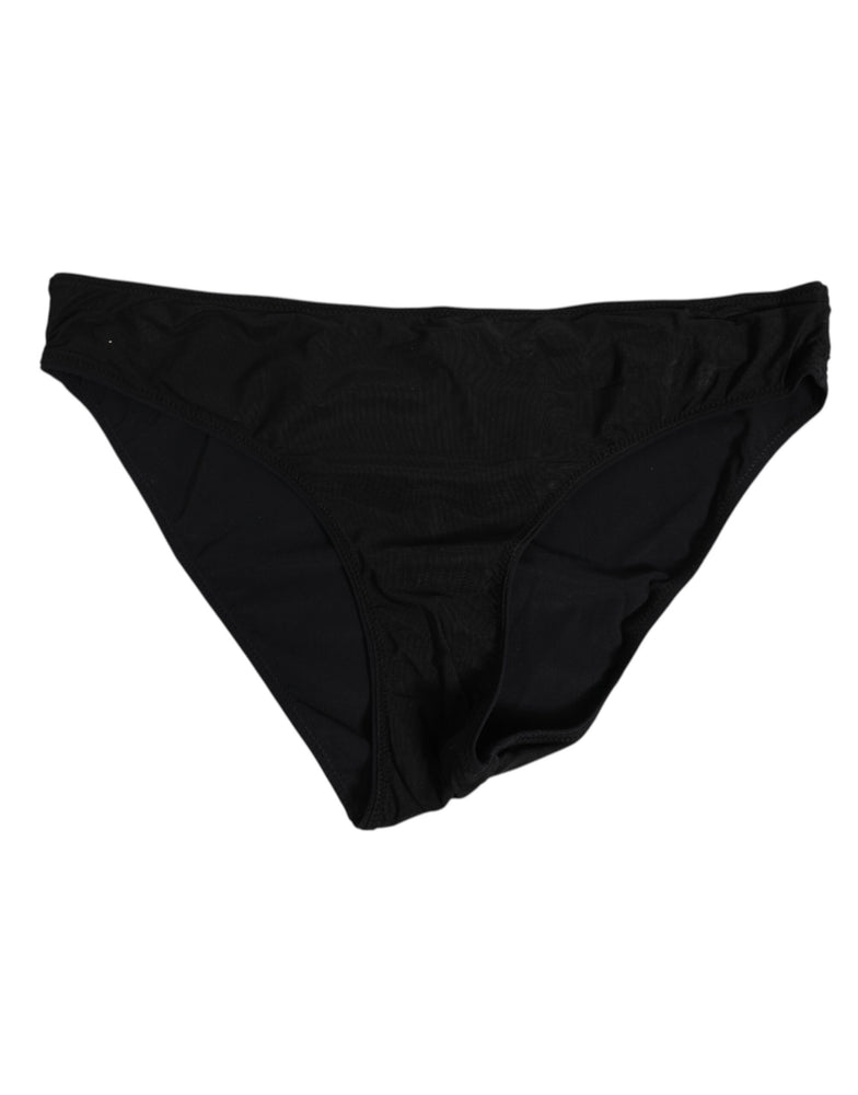 Dolce & Gabbana Black Nylon Stretch Slip Brief Women Underwear