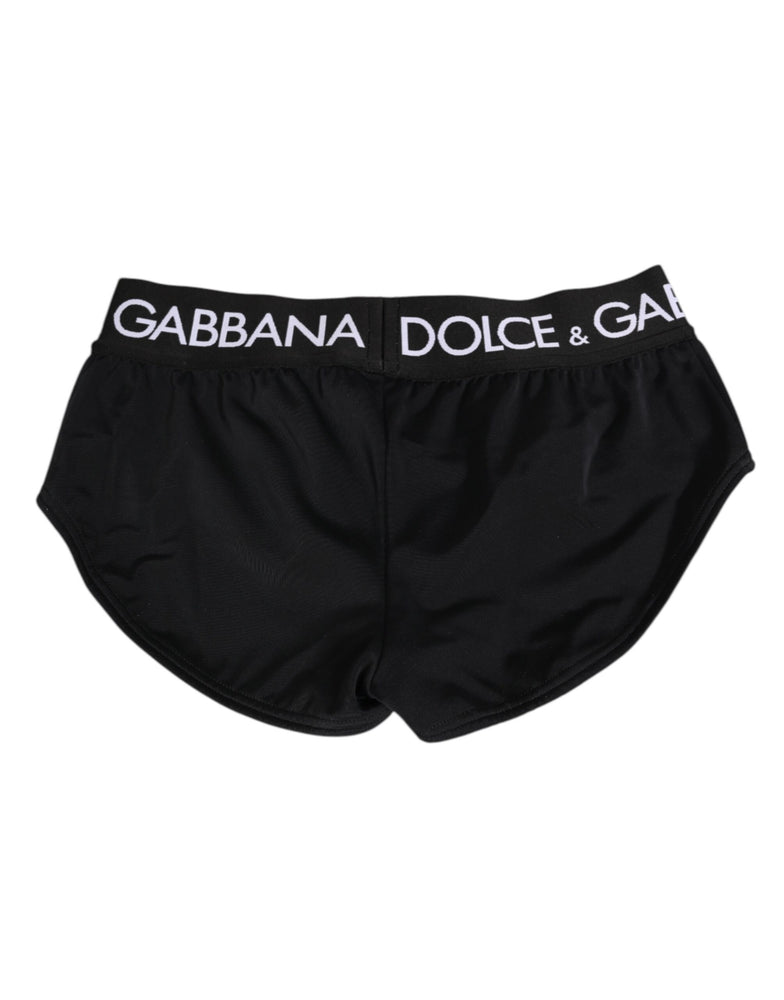 Dolce & Gabbana Black Nylon Logo Waistband Shorts Underwear