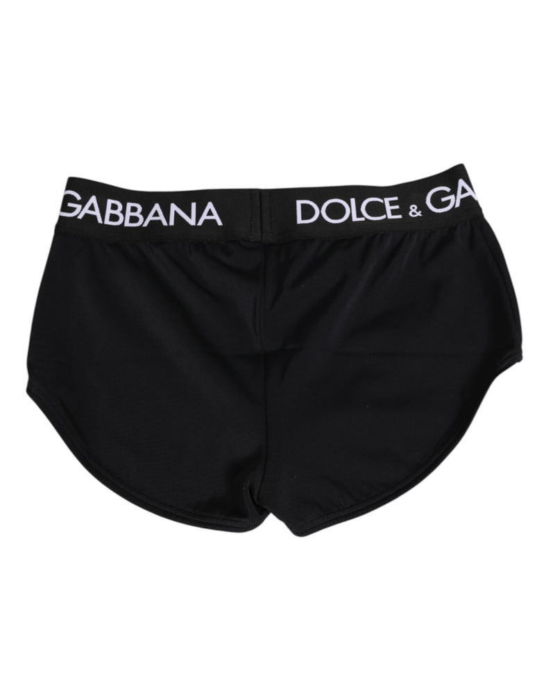Dolce & Gabbana Black Nylon Logo Waistband Shorts Underwear