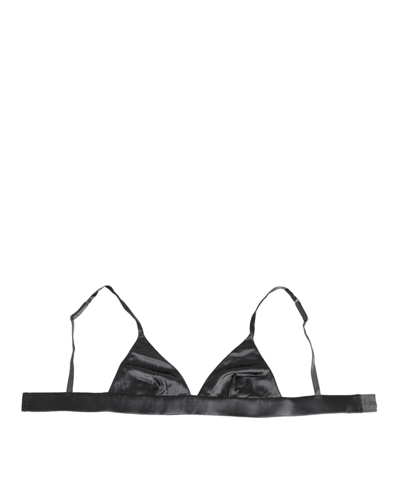 Dolce & Gabbana Black Silk Satin Triangle Soft Cup Underwear