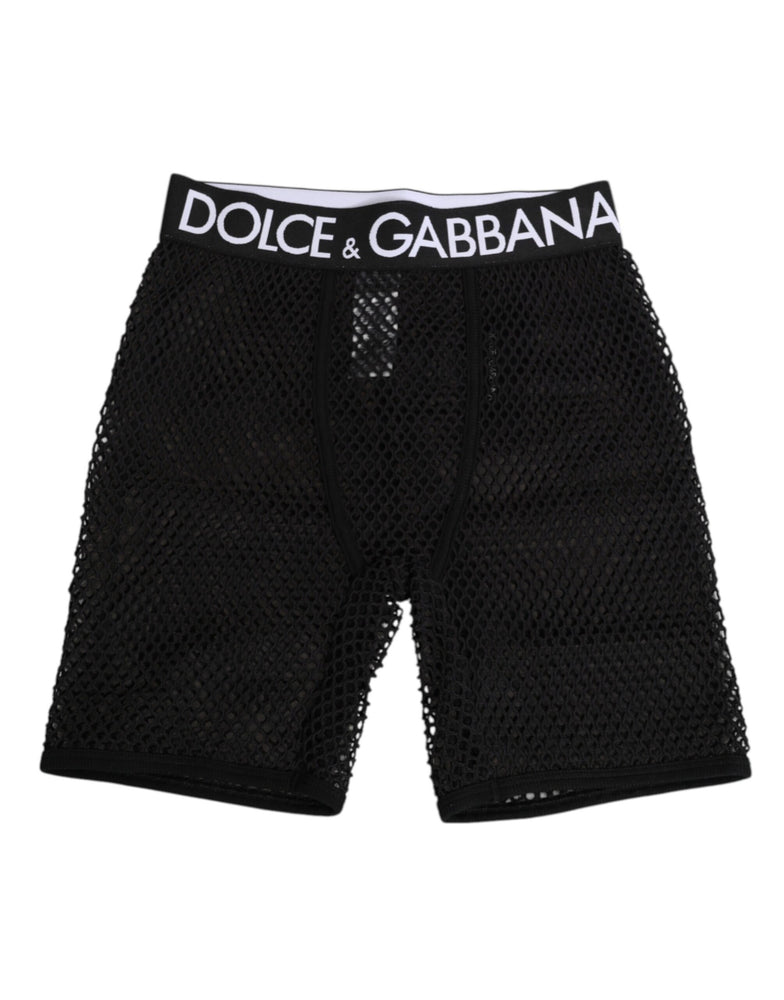 Dolce & Gabbana Black Cotton Logo Shorts Midi Trouser Underwear