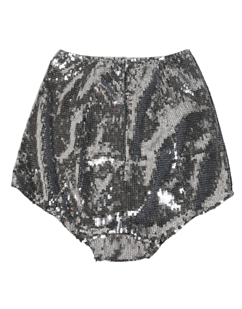 Dolce & Gabbana Silver Nylon Sequined Slip Girdle Panty Underwear