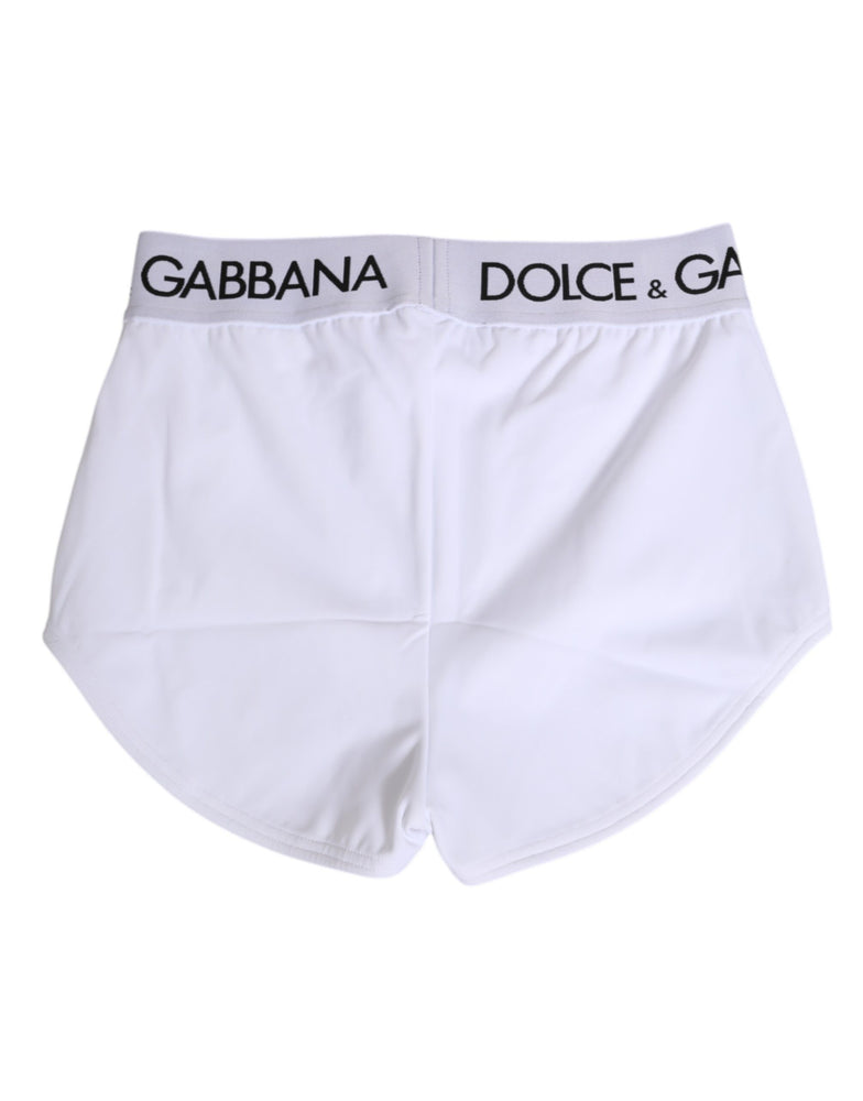 Dolce & Gabbana White Nylon Logo Waistband Shorts Underwear
