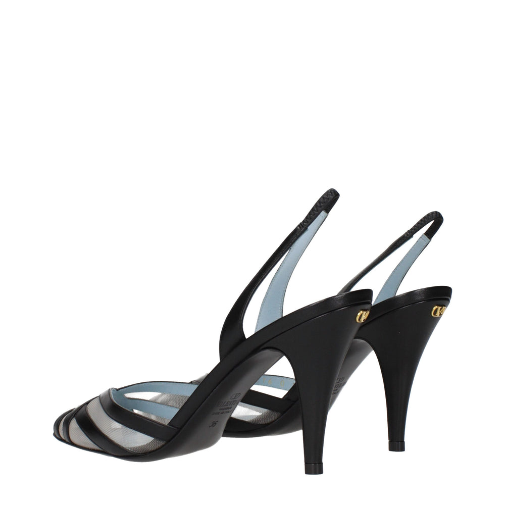 Valentino Garavani Black Leather High Heel Pumps