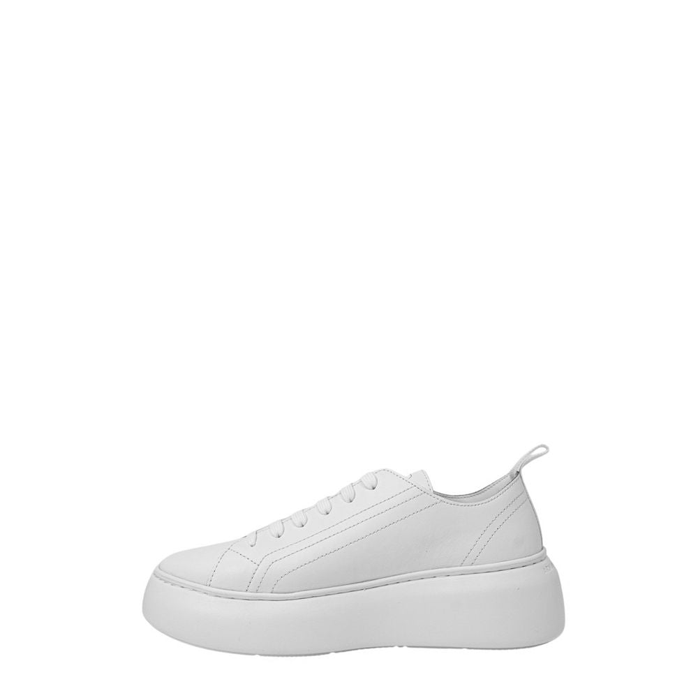 Armani Exchange White Leather Platform Sneakers