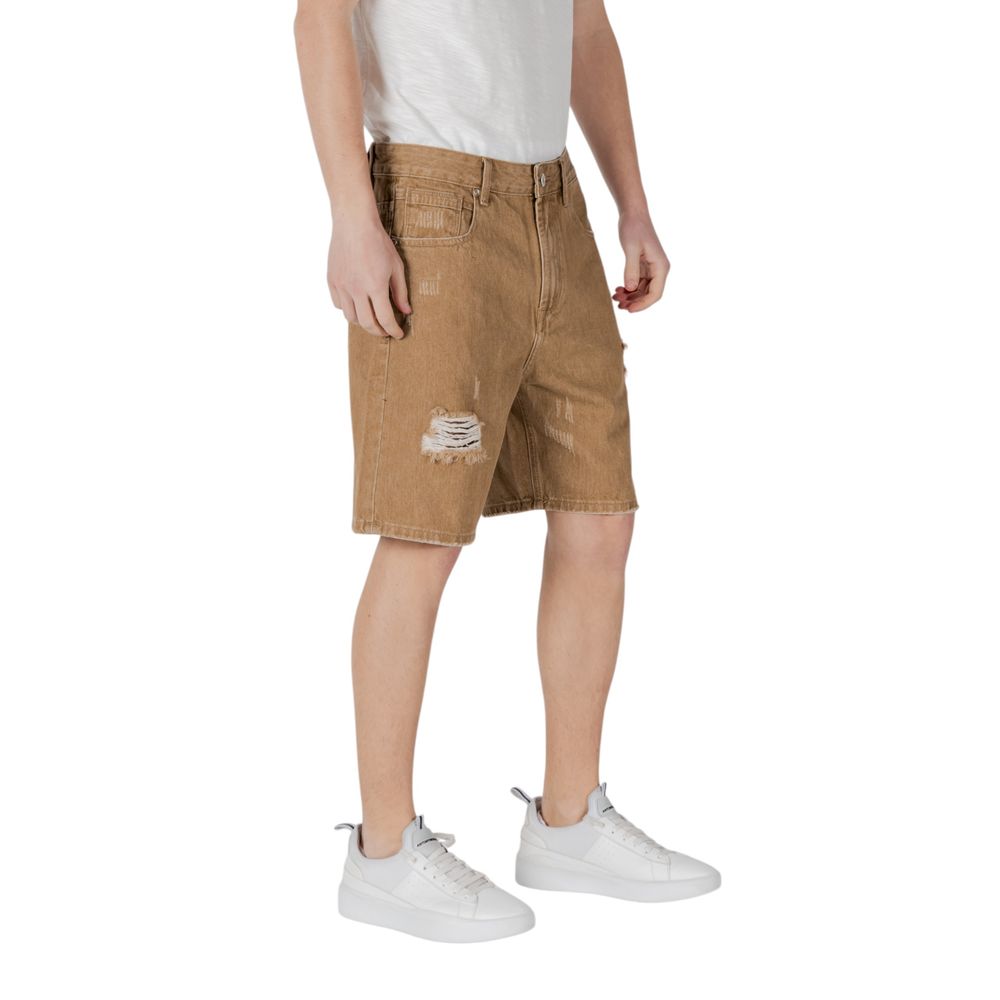 Gianni Lupo Beige Cotton Bermuda Shorts