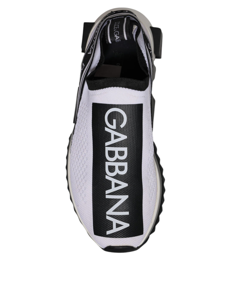 Dolce & Gabbana Black White Slip On Sorrento Sneakers Shoes