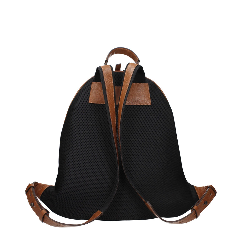 Pineider Brown Leather Backpack