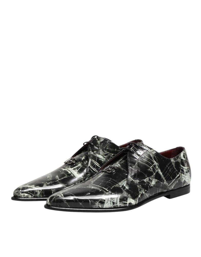 Dolce & Gabbana Marbled Pattern Dress Lace Up Derby Shoes