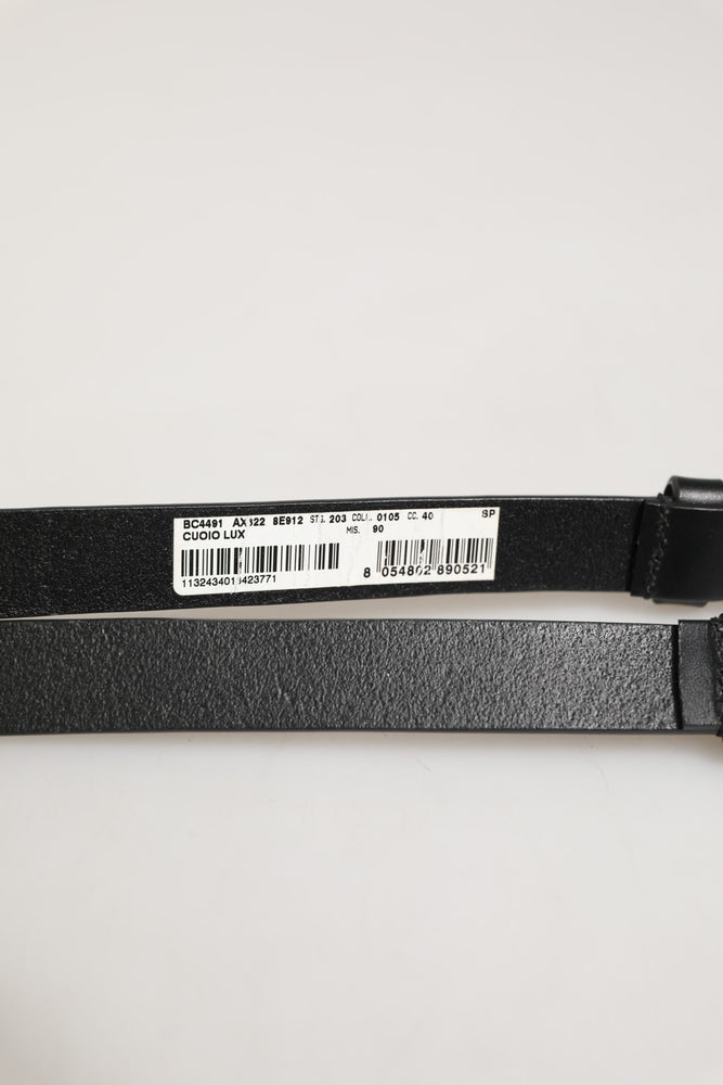 Dolce & Gabbana Black Double Strap Leather Silver Buckle Belt