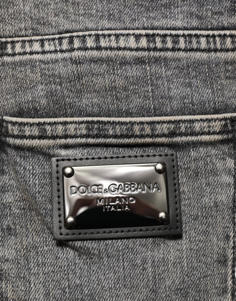 Dolce & Gabbana Gray Cotton Stretch Slim Fit Men Denim Jeans