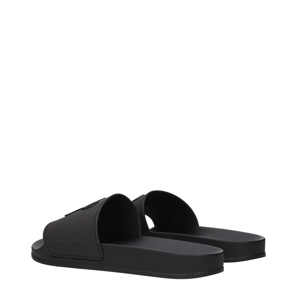 Palm Angels Black Cotton Slippers