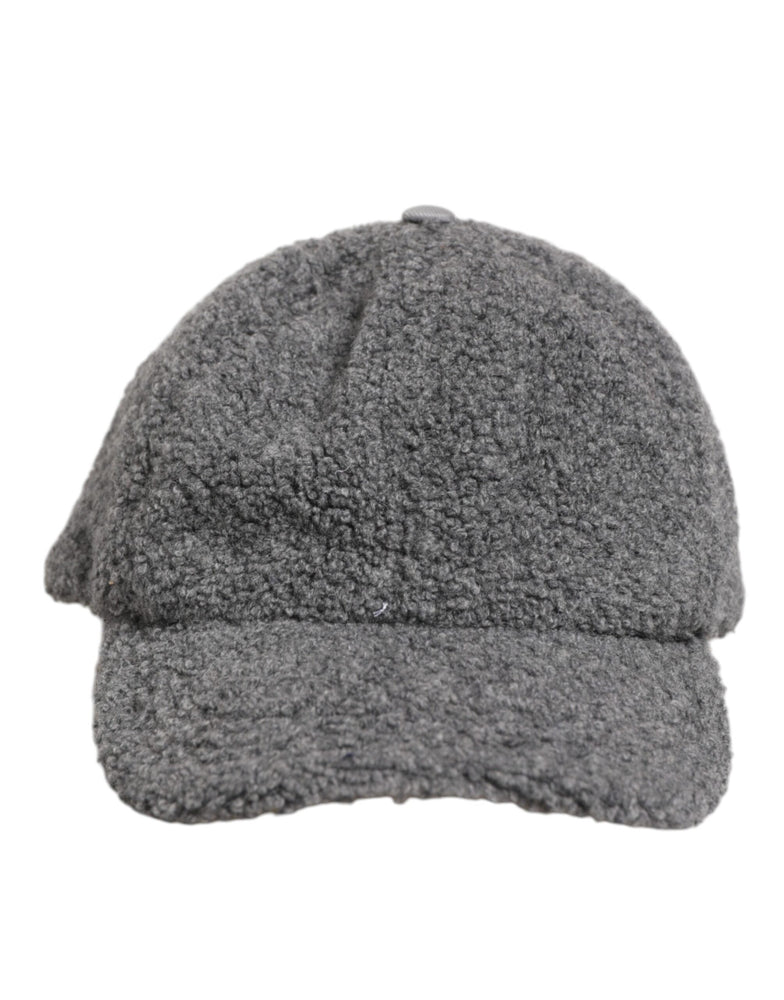 Dolce & Gabbana Gray Wool Fleece Rapper Men Baseball Capello Hat