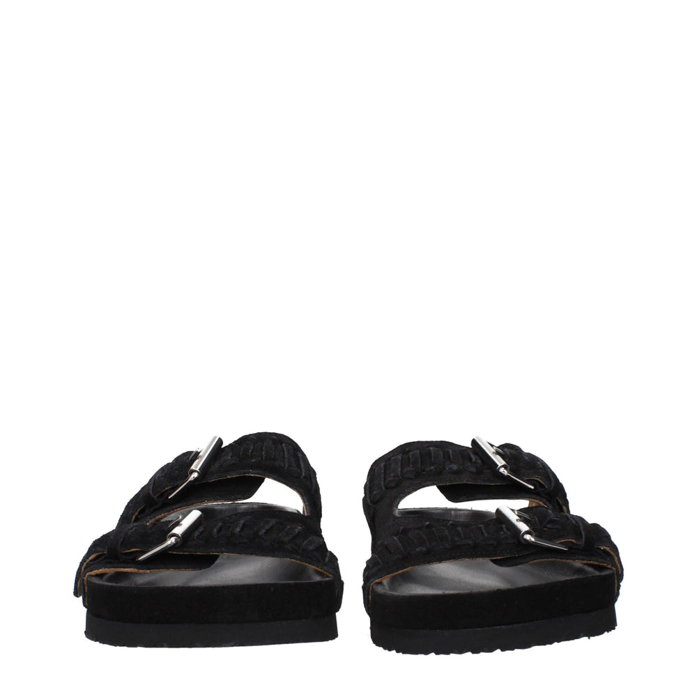 Isabel Marant Black Leather Slippers