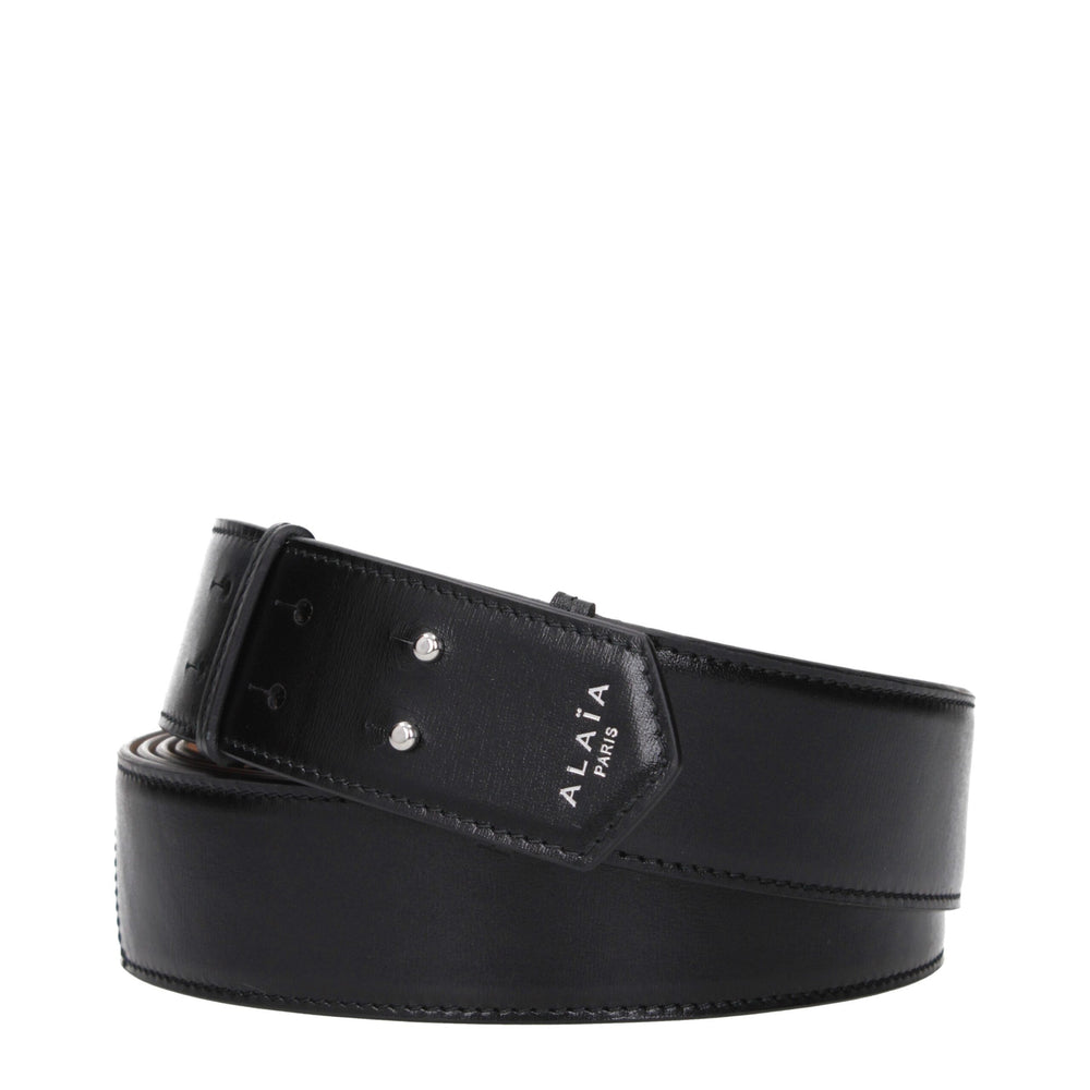 Alaïa Black Leather Regular Belt