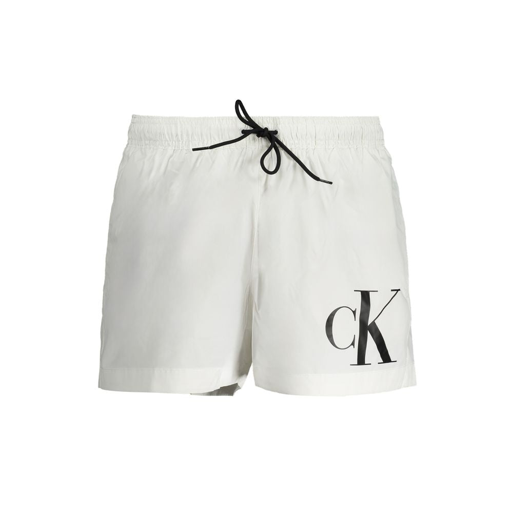 Calvin Klein White Polyester Men's Swim Boxer