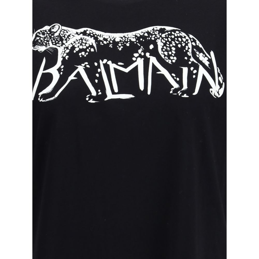 Balmain Black Cotton T-Shirt