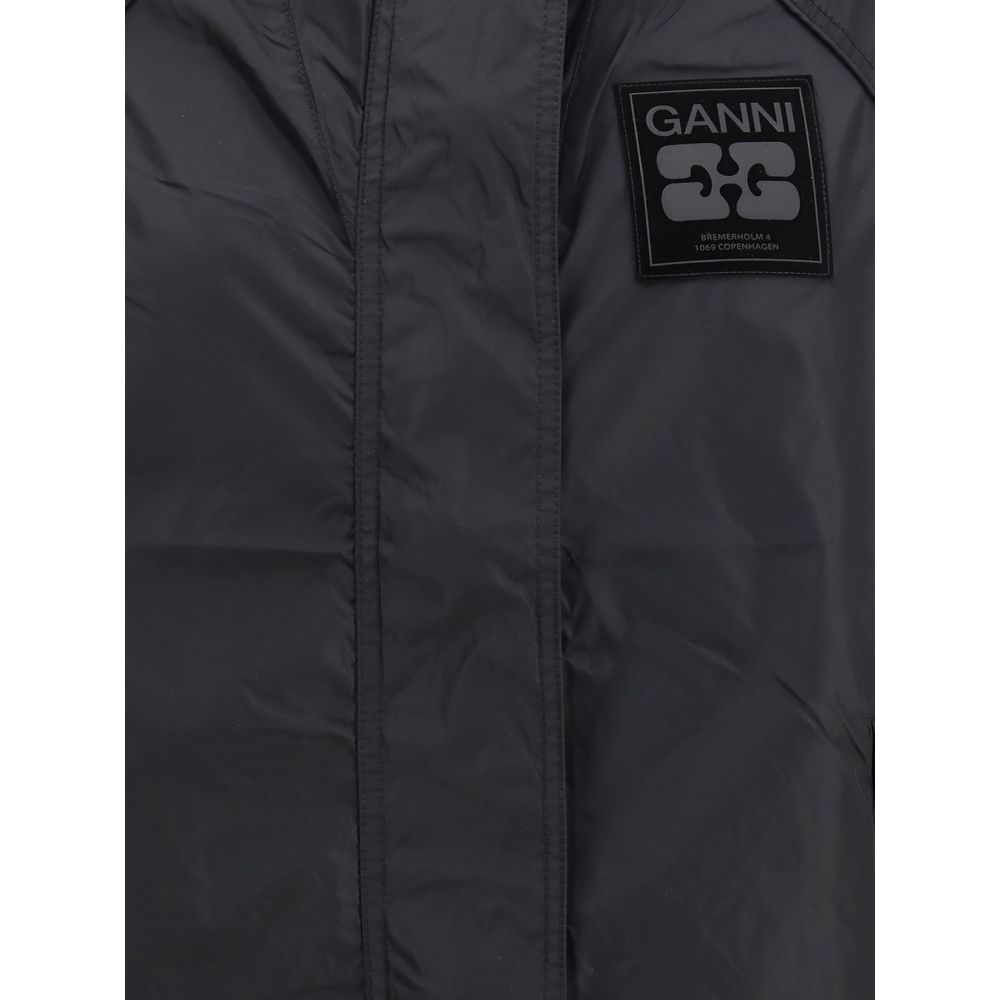 Ganni Black Nylon Shell Jacket