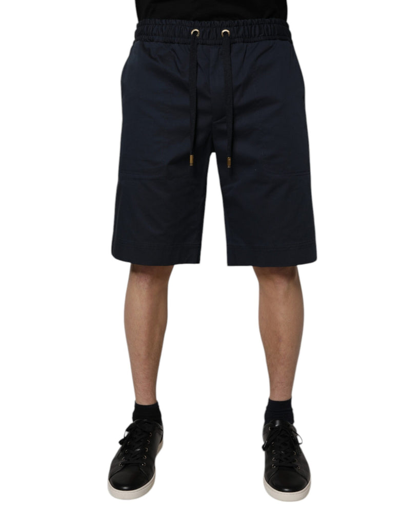 Dolce & Gabbana Navy Blue Cotton Stretch Men Bermuda Shorts