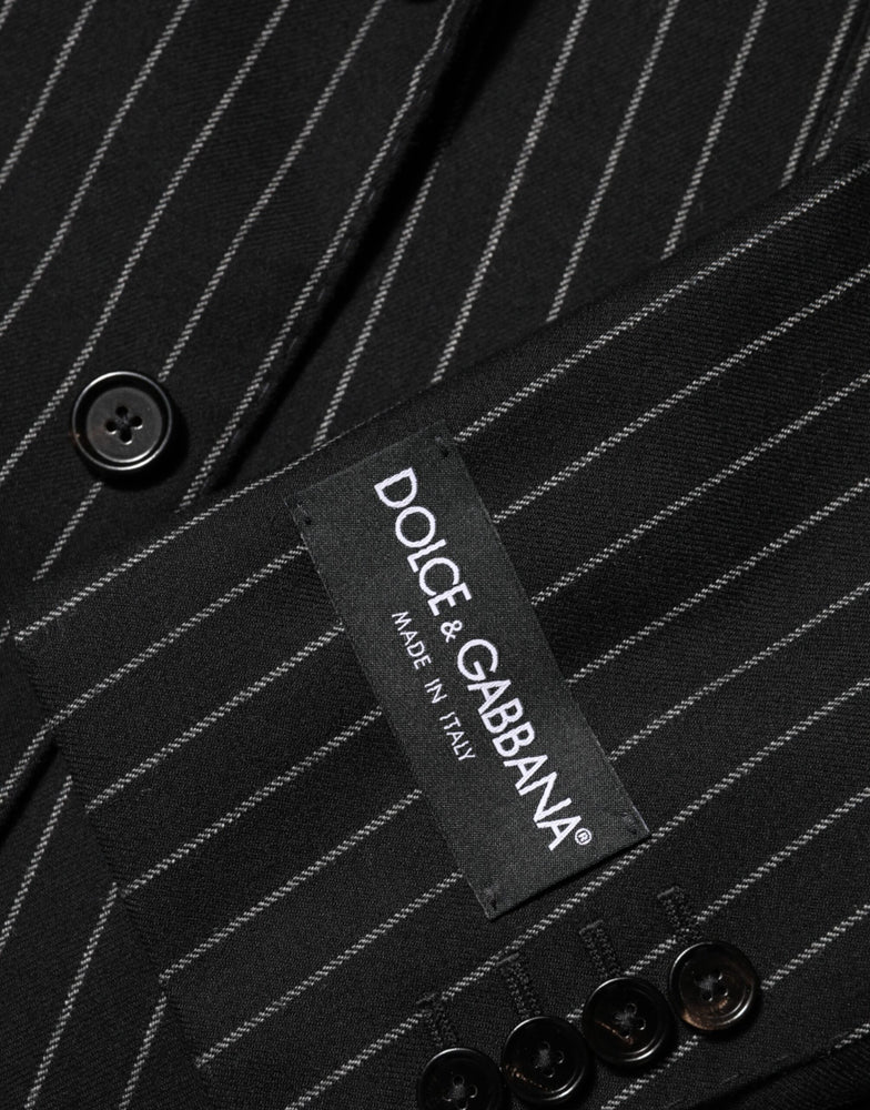 Dolce & Gabbana Black Stripes 2 Buttons Suit Jacket Blazer