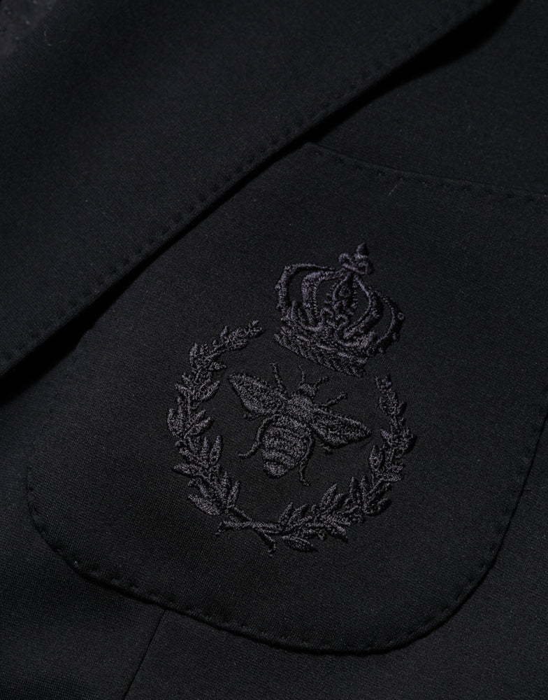 Dolce & Gabbana Black Viscose 2 Buttons Suit Jacket Blazer