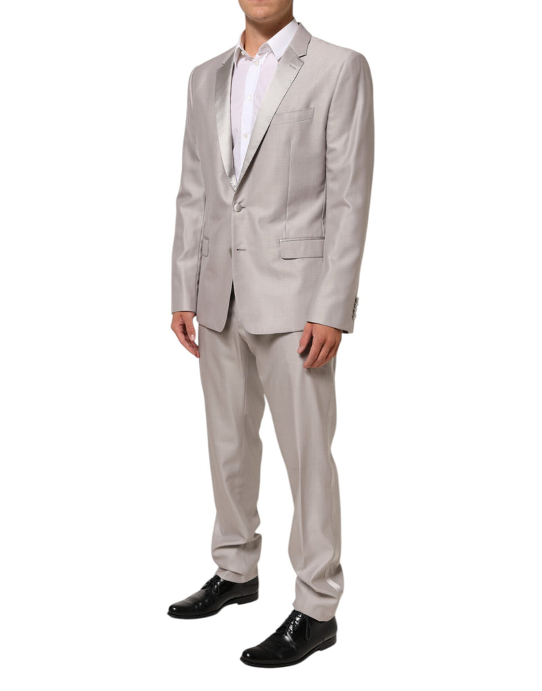 Dolce & Gabbana Light Gray Wool 2 Piece MARTINI Formal Suit