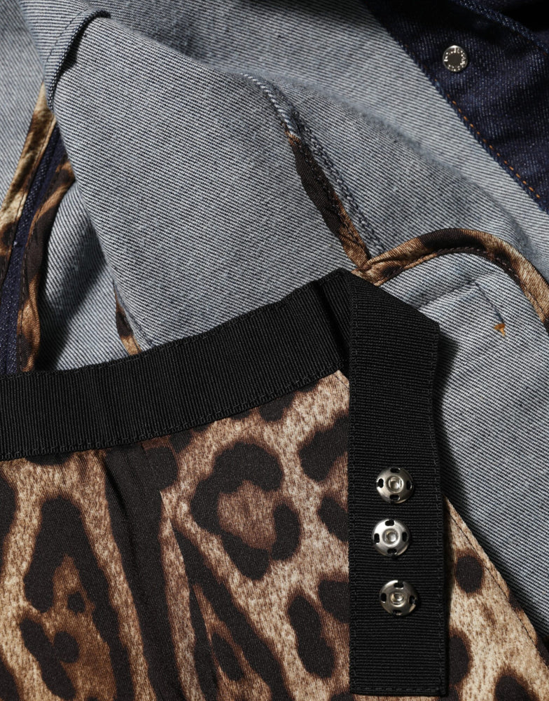 Dolce & Gabbana Dark Blue Cotton Collared Denim Coat Jacket