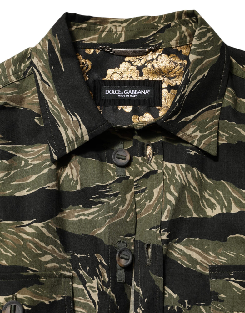 Dolce & Gabbana Multicolor Camouflage Cotton Casual Shirt