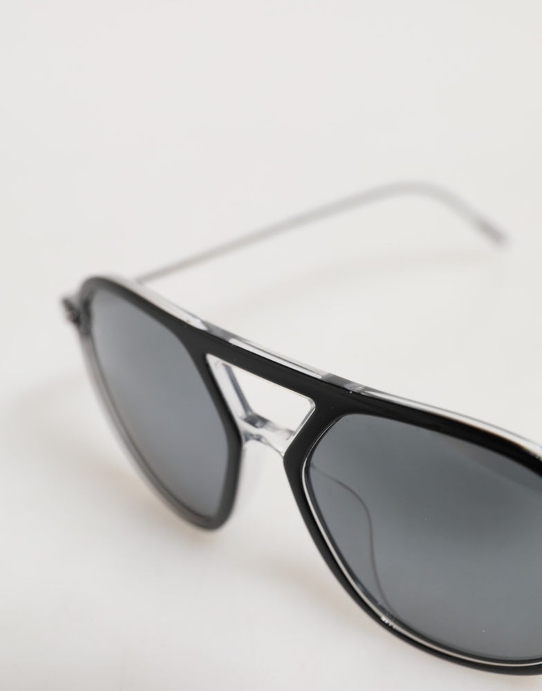 Dolce & Gabbana DG4343F Black Acetate Frame Pilot Shades Sunglasses